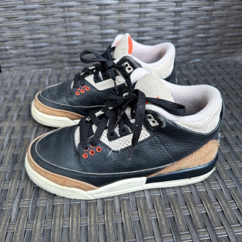Jordan 3 Retro Desert Elephant Kids 4.5 Y / 6W Black Brown Orange Sneakers